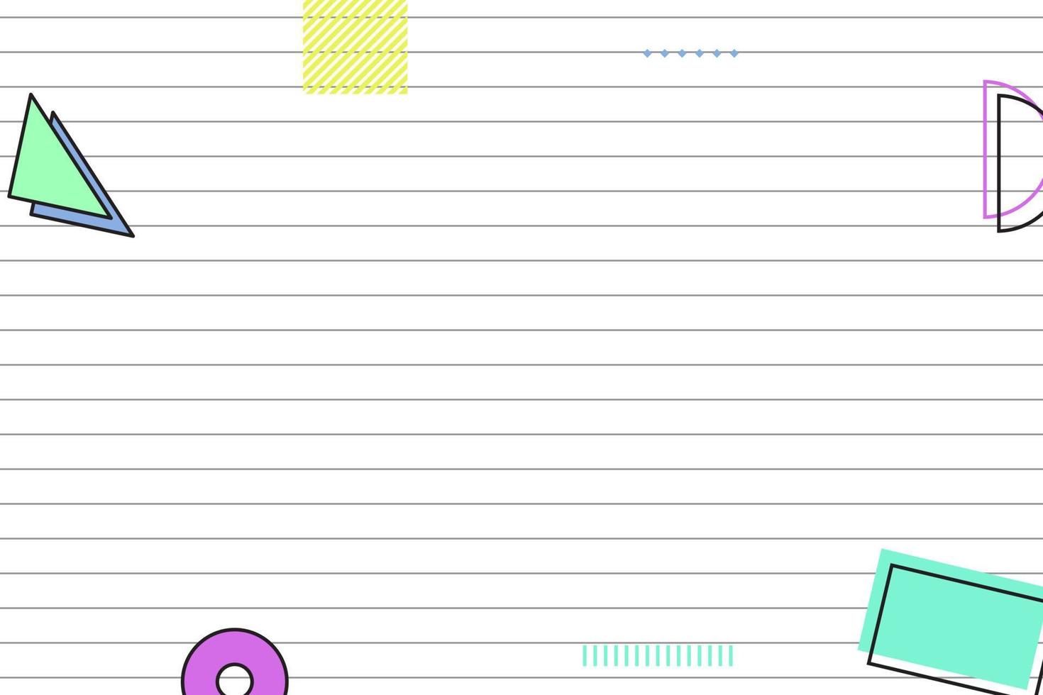 flat striped lines black grid geometric memphis background vector
