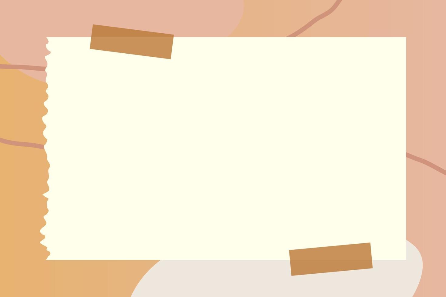 paper note with abstract doodle and gradient frame background vector