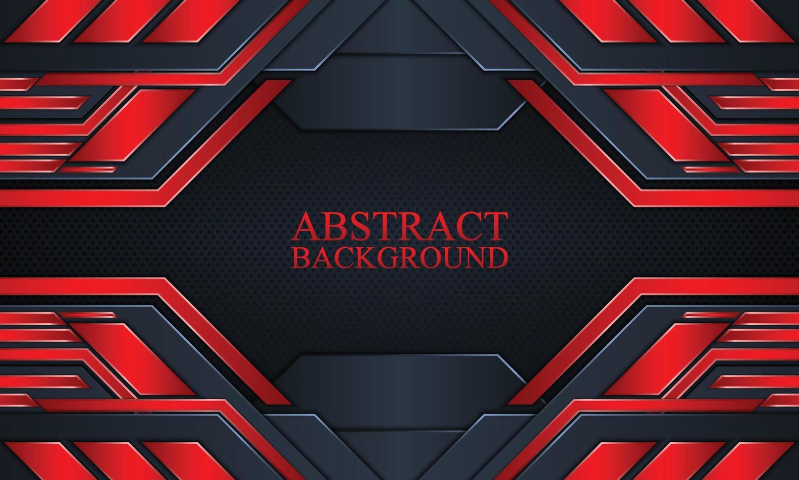 Abstract technology background with dark navy and red glow stripes. vector