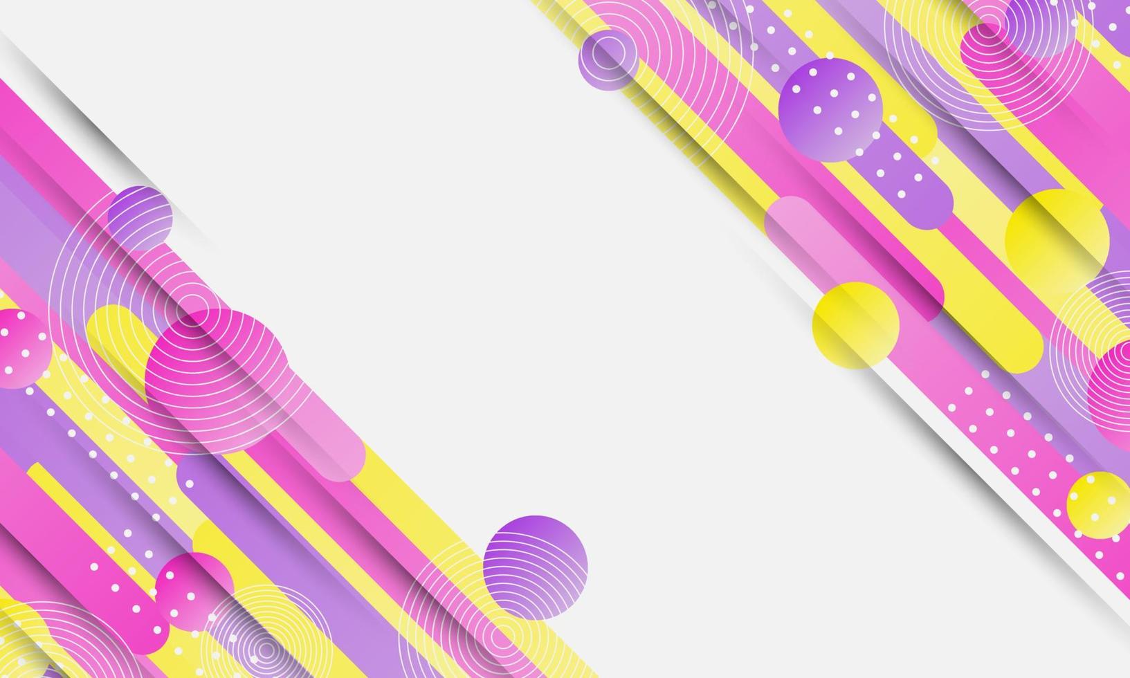 Abstract yellow, pink and purple rounded shape background. vector