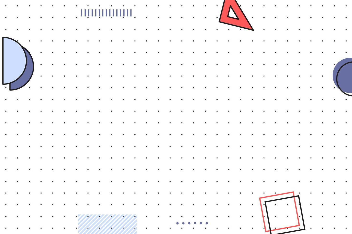 flat dotted grid geometric memphis background vector