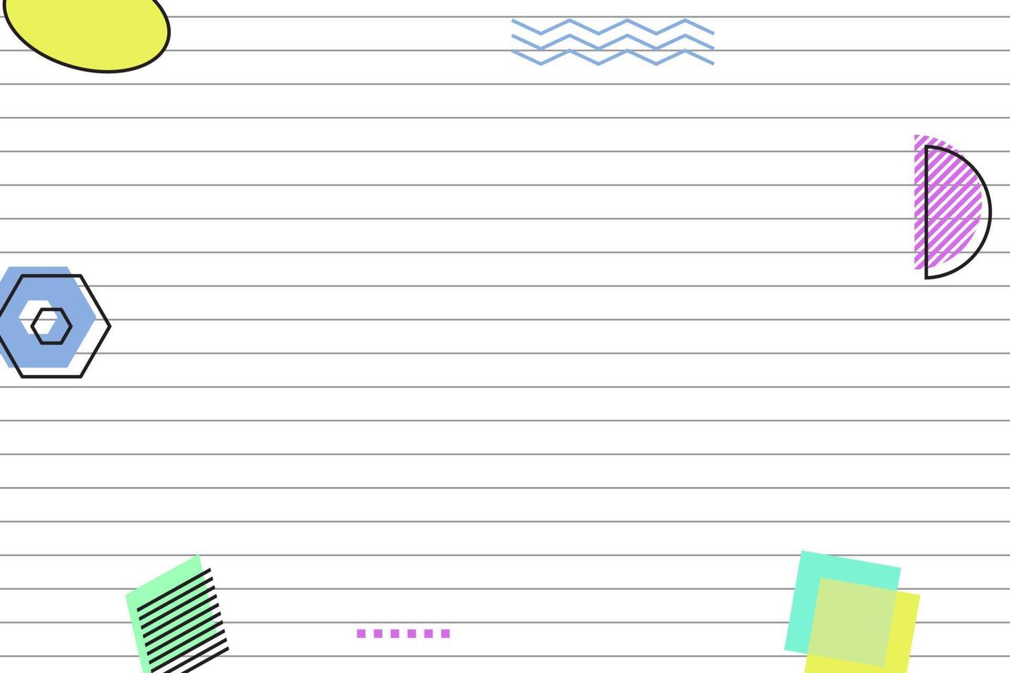 flat striped lines black grid geometric memphis background vector