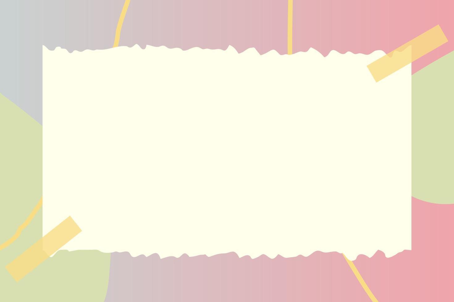 paper note with abstract doodle and gradient frame background vector