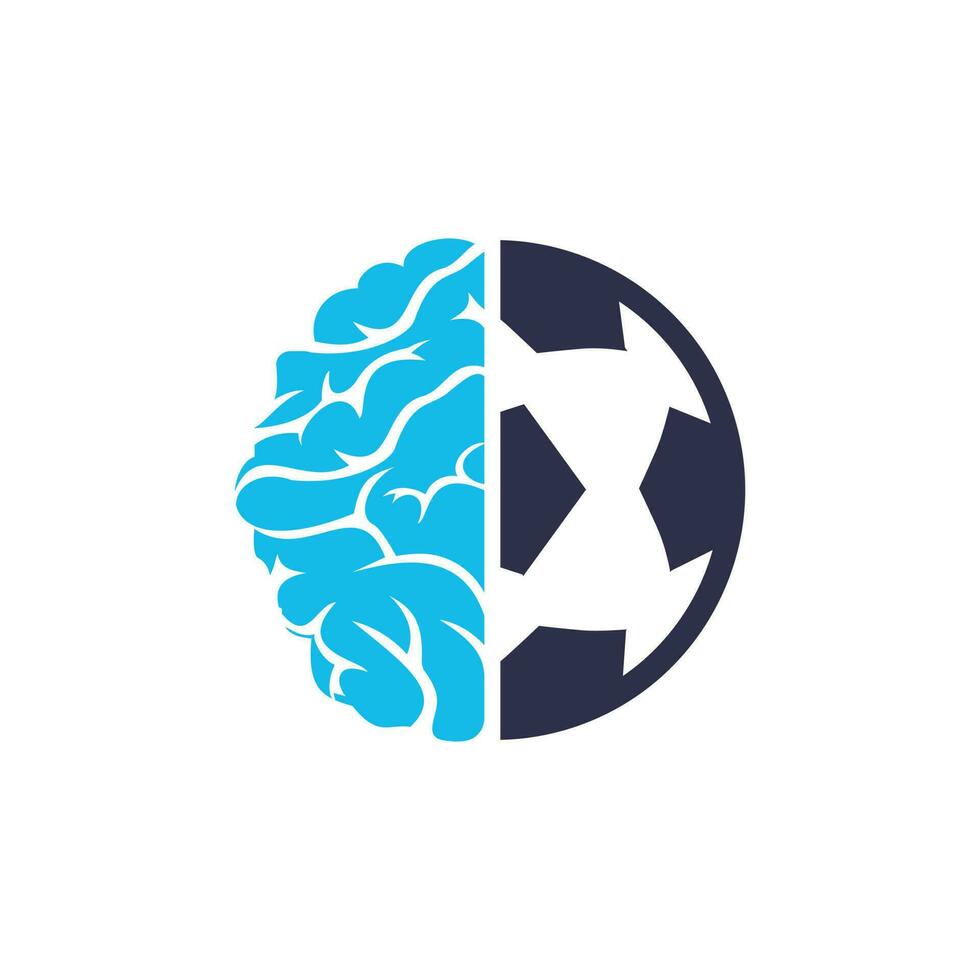 diseño del icono del logotipo del cerebro de fútbol. vector