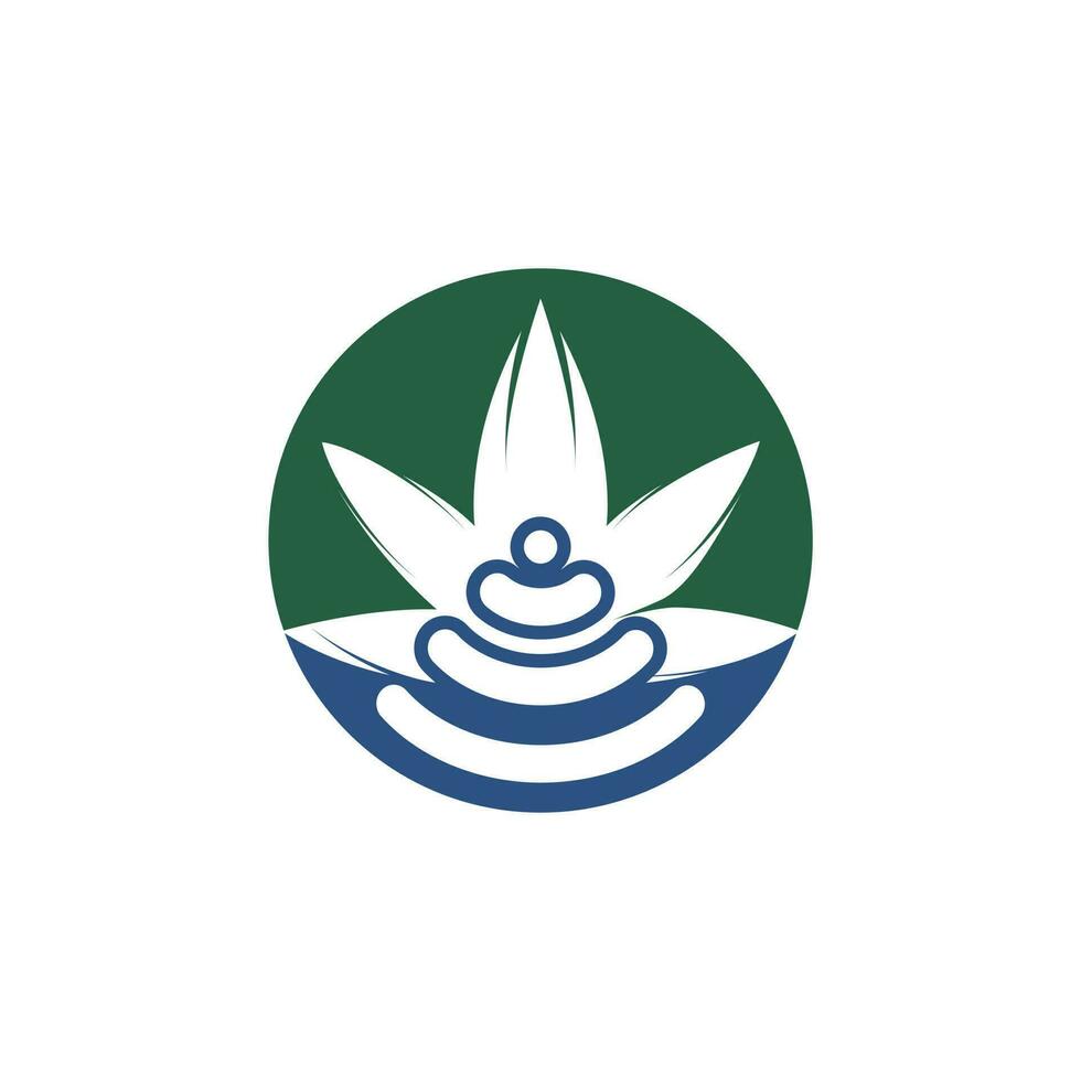 diseño del logotipo del vector wifi de cannabis. cáñamo y símbolo o icono de señal.