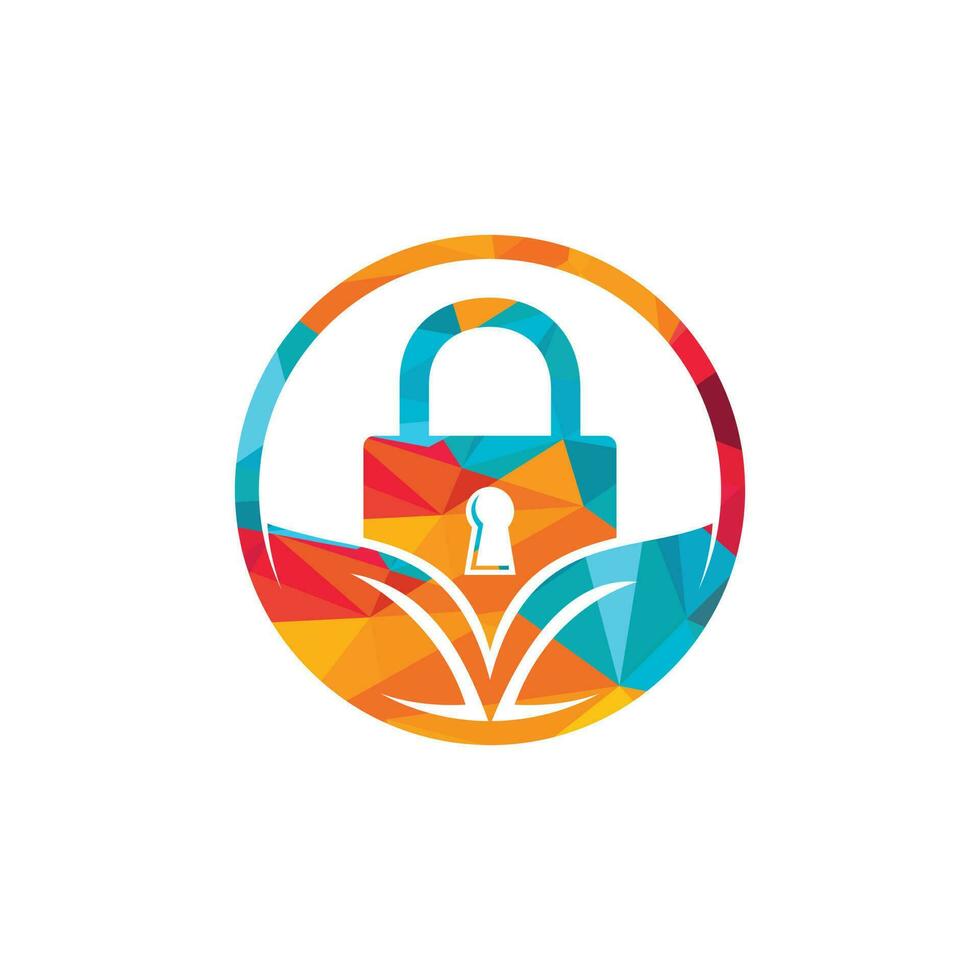 Padlock leaf vector logo design. Nature security lock logo design concept.
