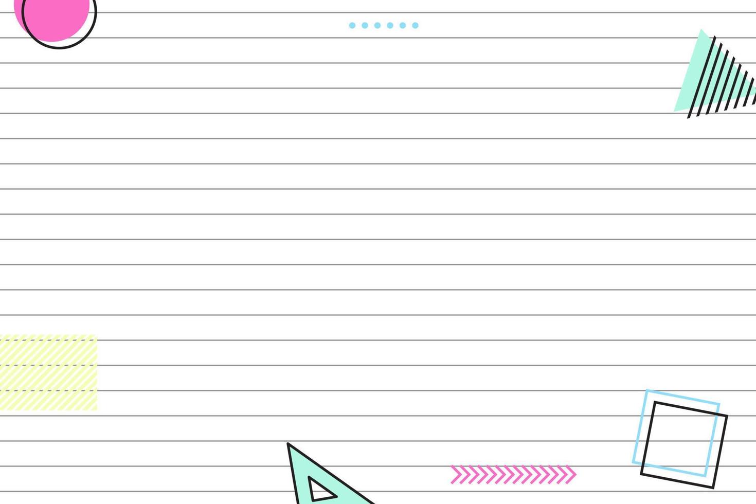 flat striped lines black grid geometric memphis background vector