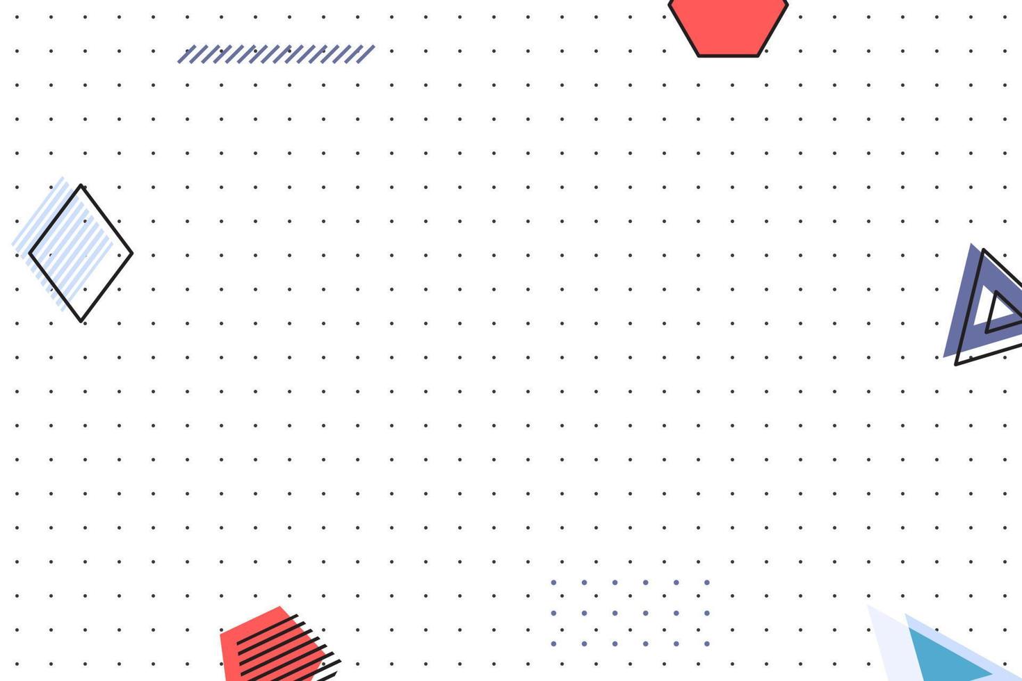 fondo geométrico de memphis de cuadrícula punteada plana vector