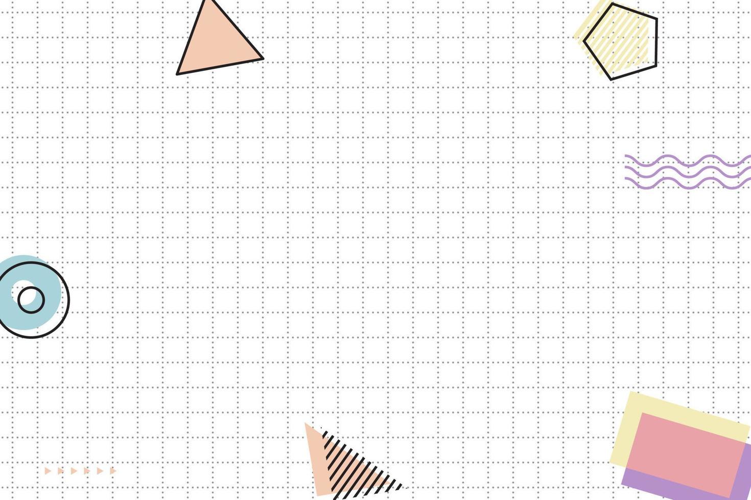 flat dahed dotted black grid geometric memphis background vector