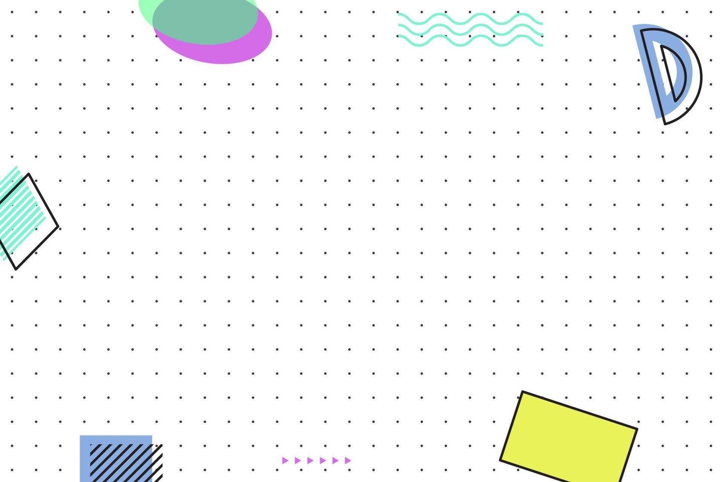 flat dotted grid geometric memphis background vector