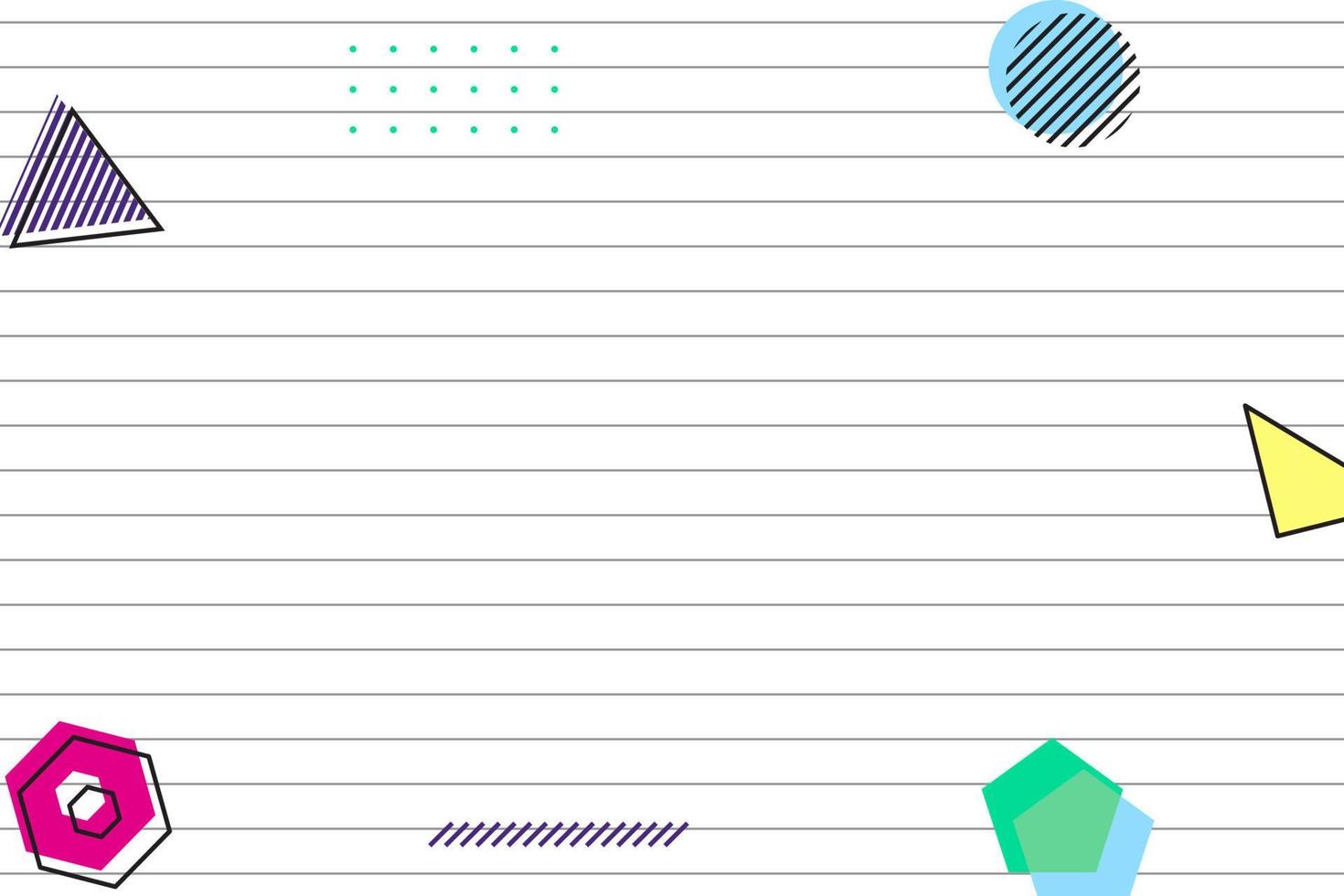 flat striped lines black grid geometric memphis background vector