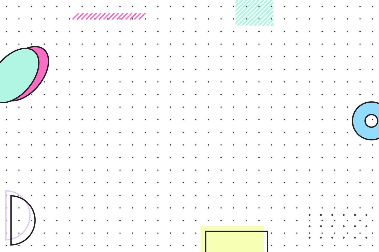 flat dotted grid geometric memphis background vector