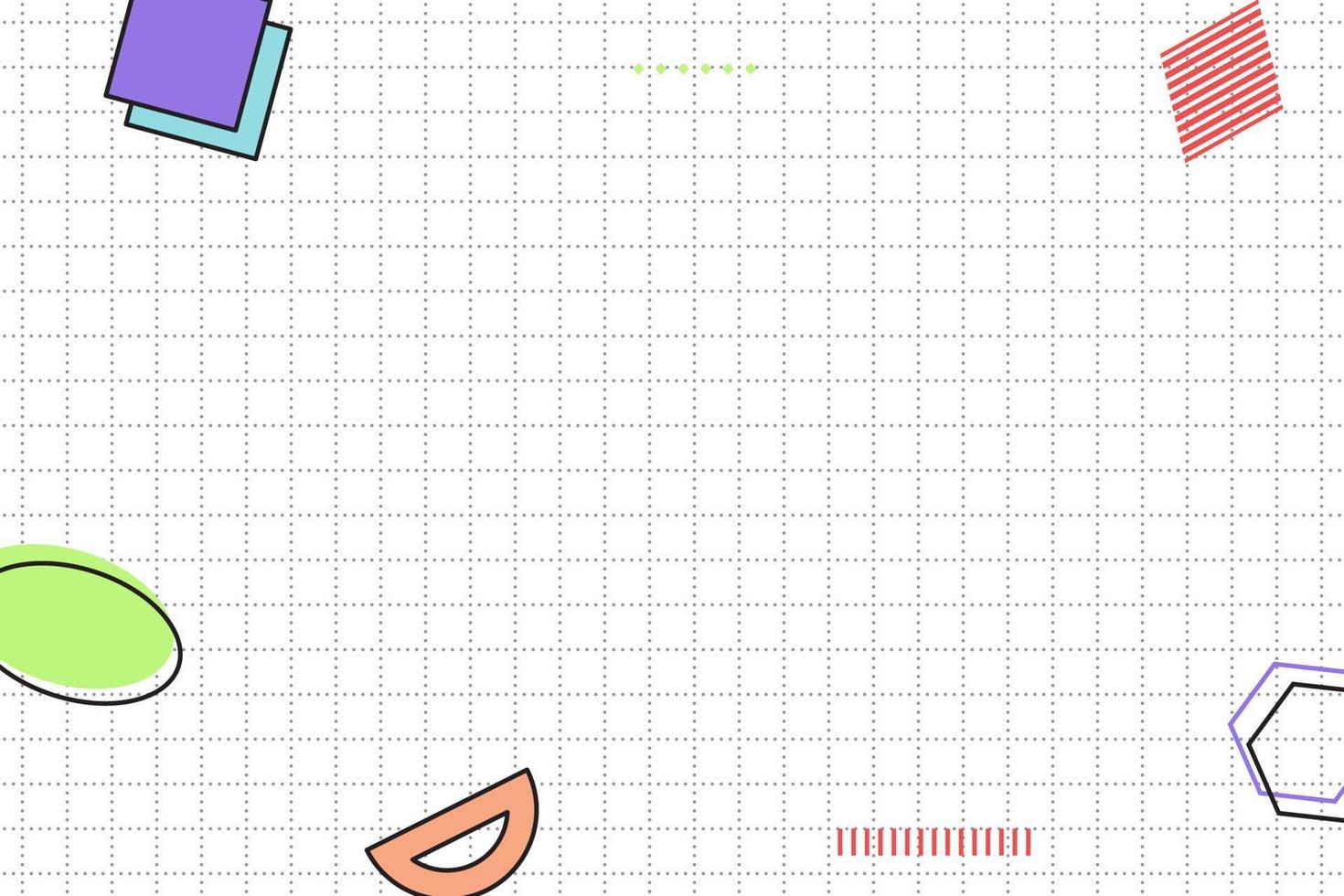 flat dahed dotted black grid geometric memphis background vector