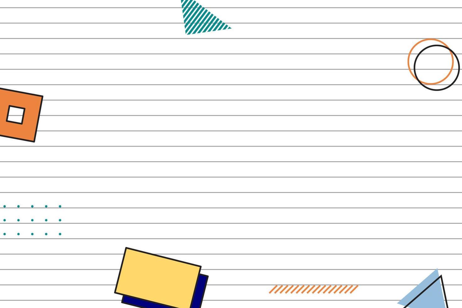 flat striped lines black grid geometric memphis background vector