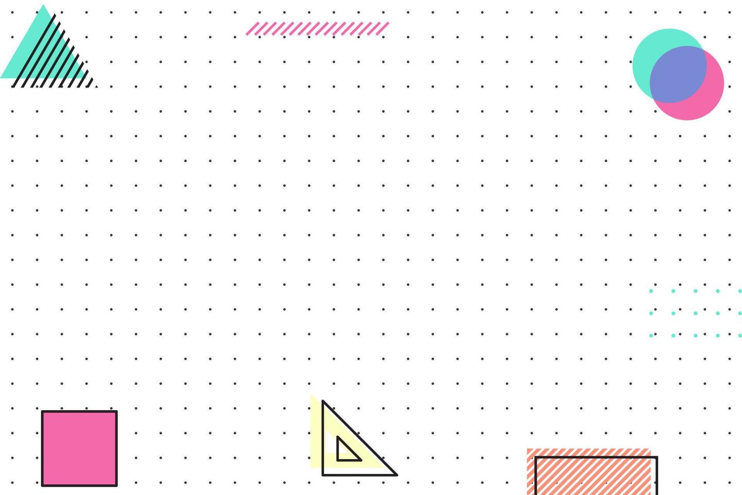 flat dotted grid geometric memphis background vector