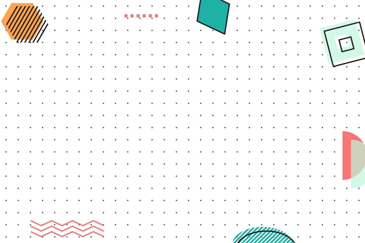 flat dotted grid geometric memphis background vector