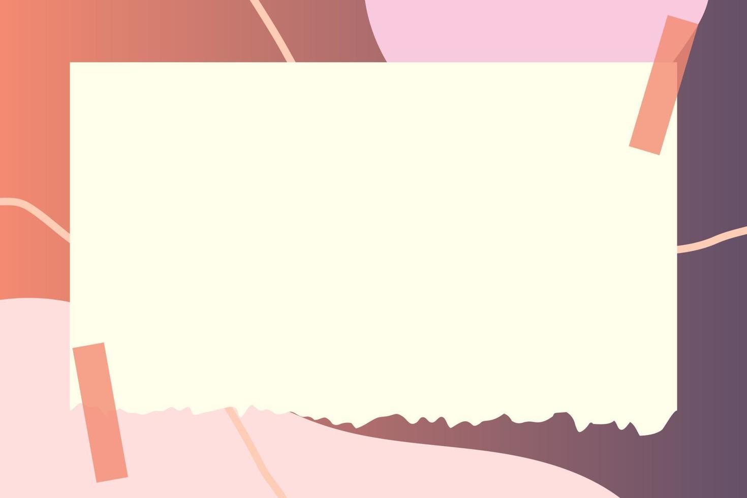 paper note with abstract doodle and gradient frame background vector