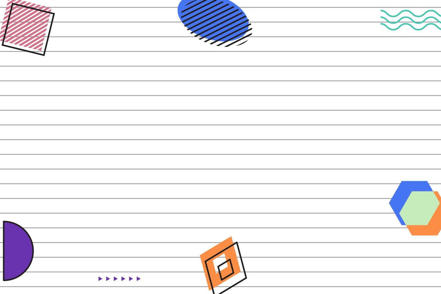 flat striped lines black grid geometric memphis background vector