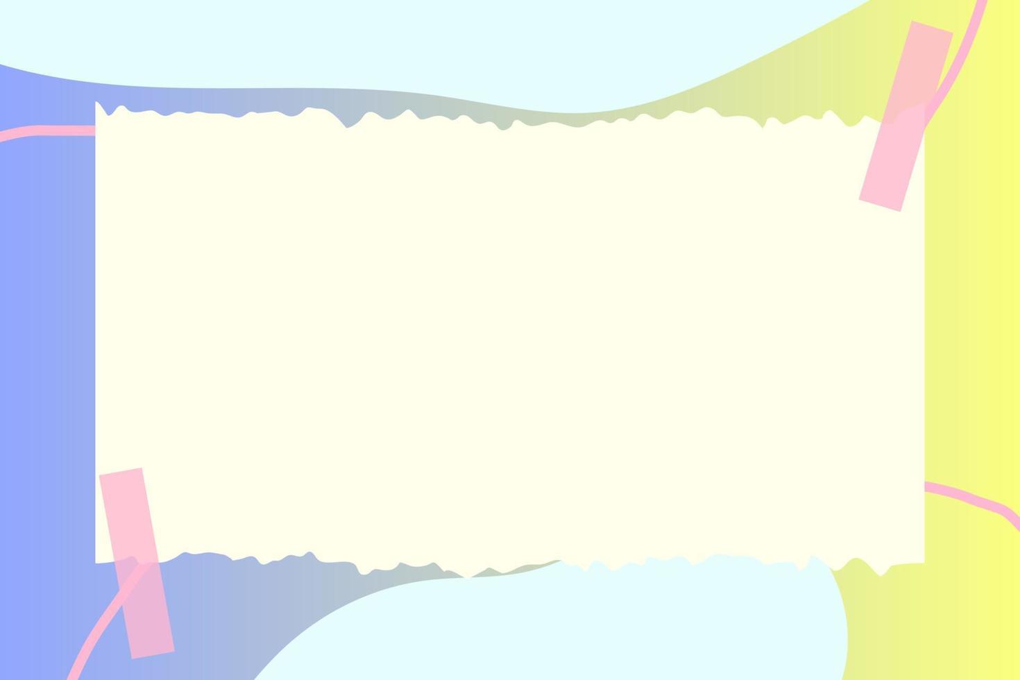 paper note with abstract doodle and gradient frame background vector