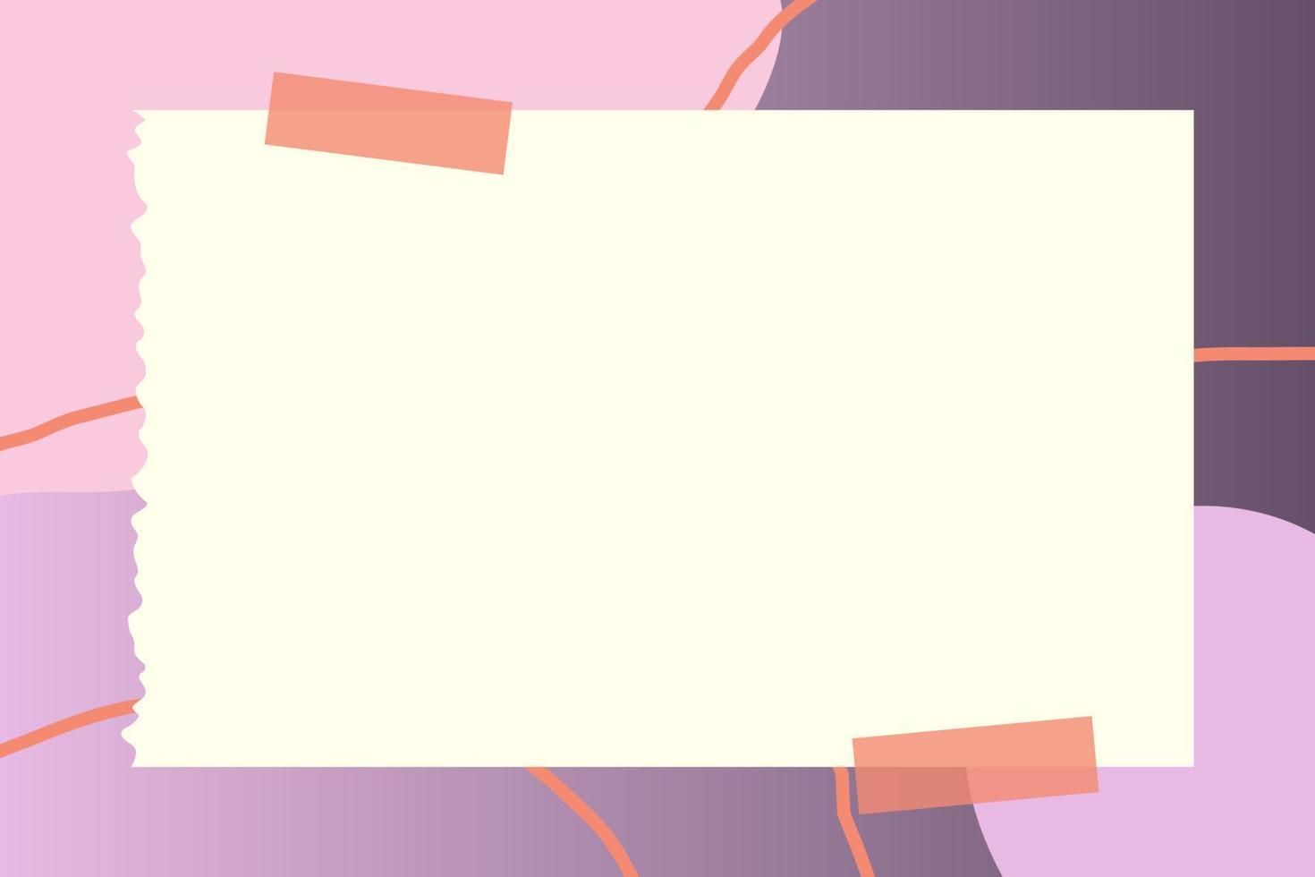 paper note with abstract doodle and gradient frame background vector