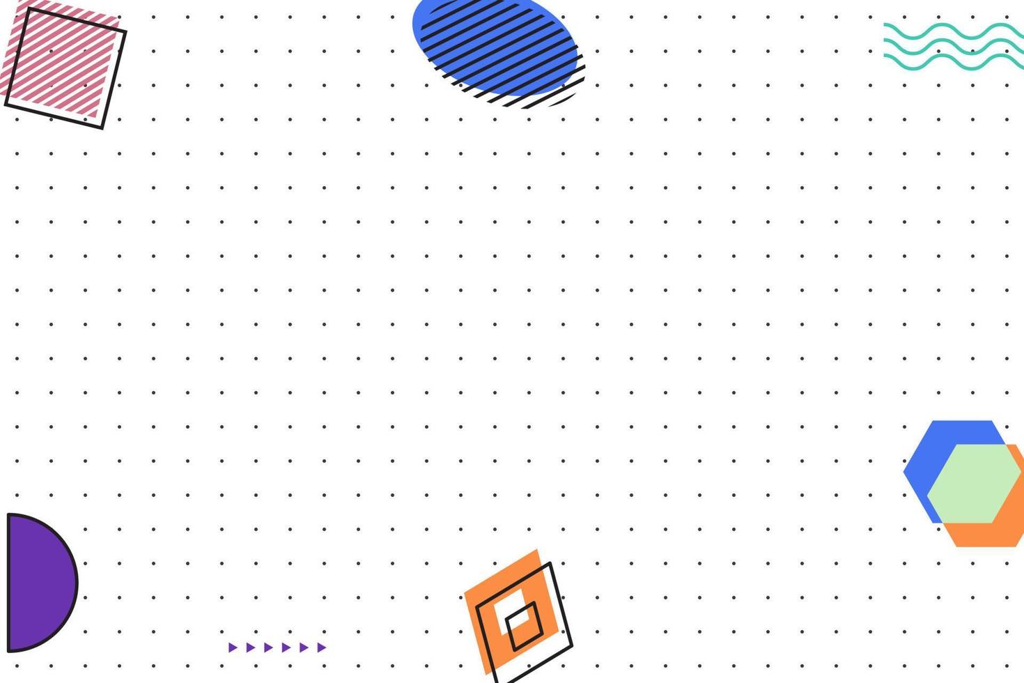 flat dotted grid geometric memphis background vector