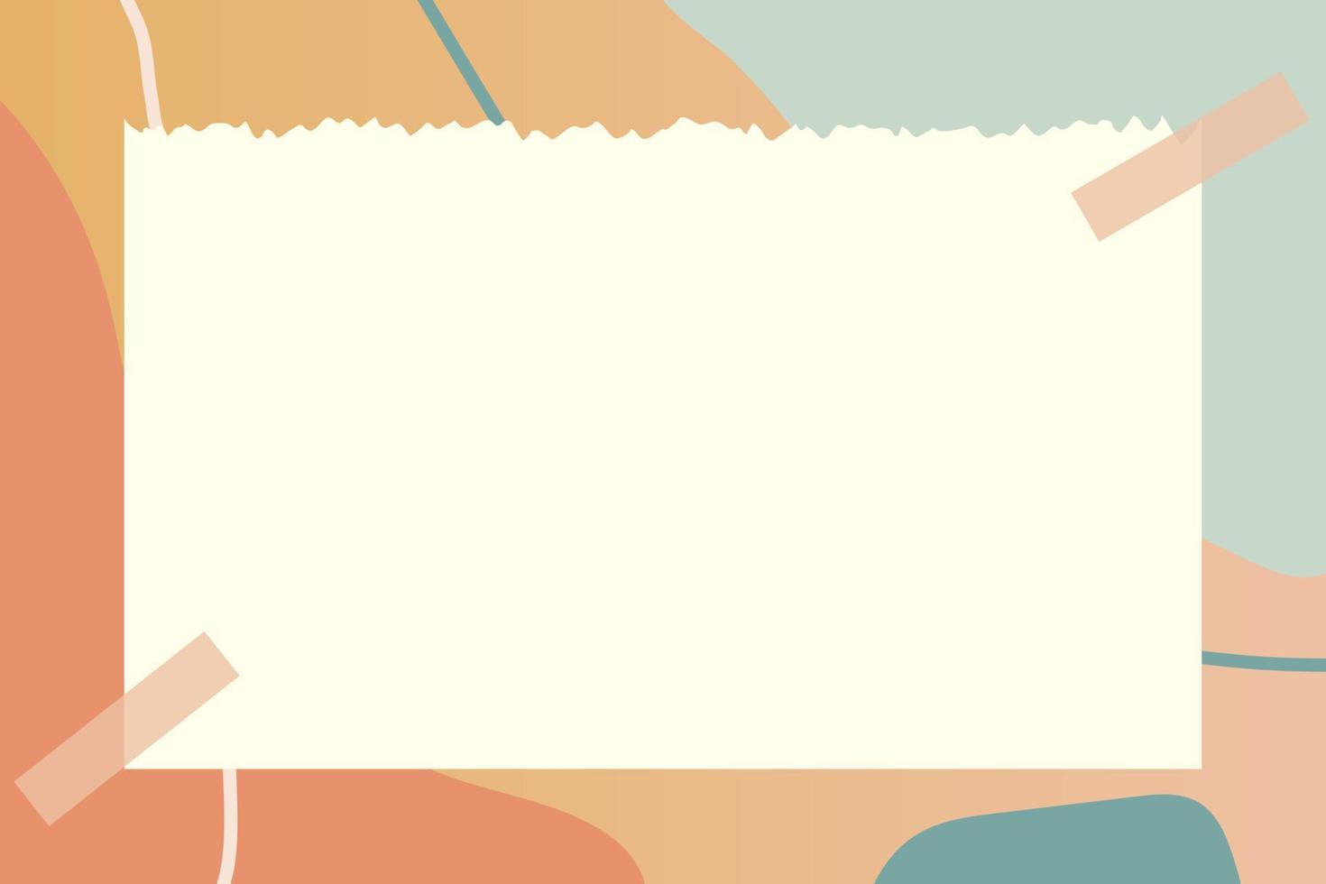 paper note with abstract doodle and gradient frame background vector