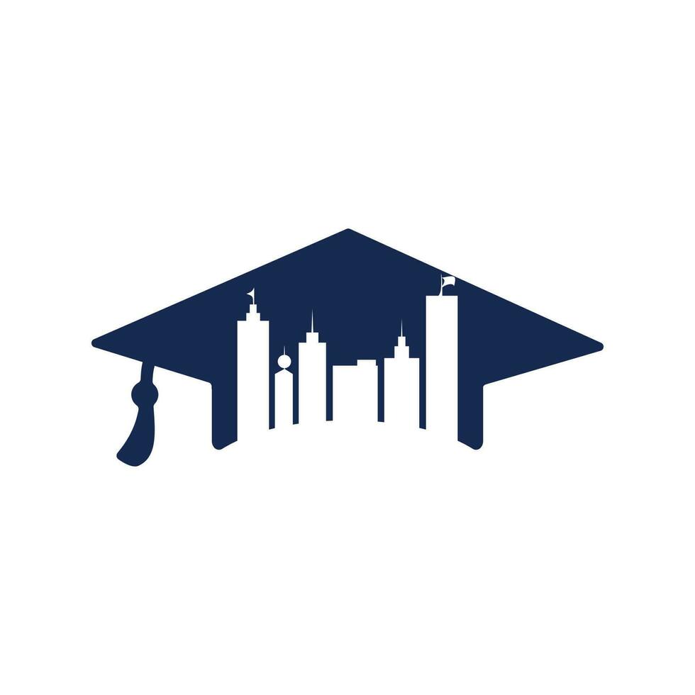 Graduation city vector logo design. Smart city logo concept.