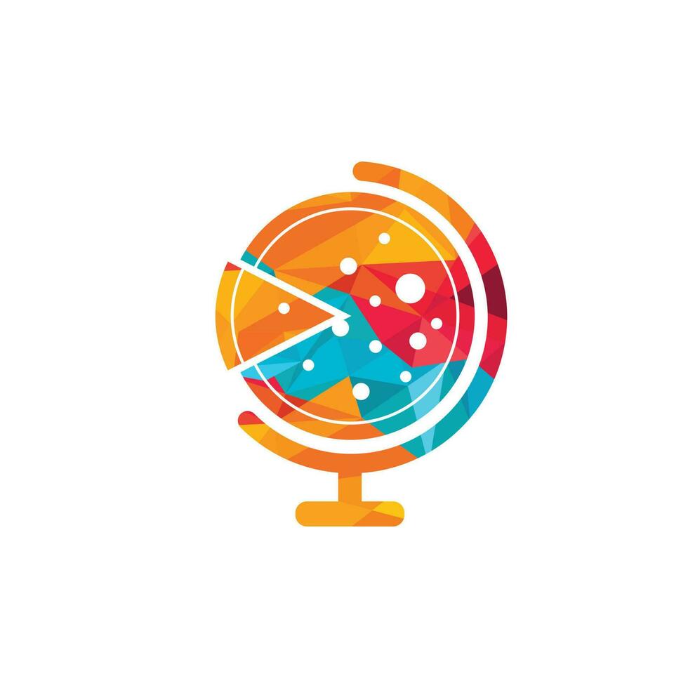 Pizza Planet vector logo design. Unique pizzeria logotype design template.
