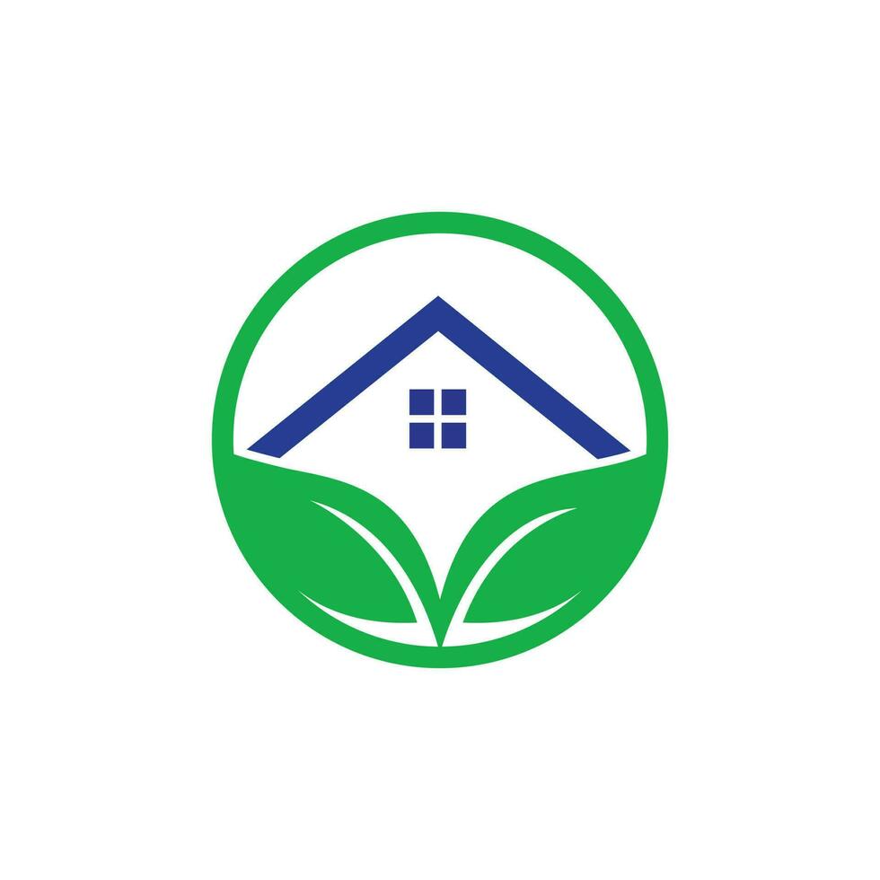 diseño de logotipo de casa ecológica verde. plantilla de diseño de logotipo de concepto de casa verde creativa. vector