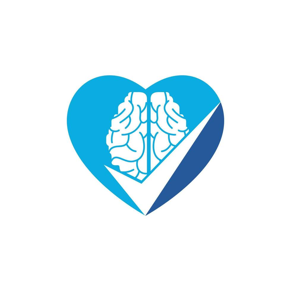 Brain check vector logo design. Brain and tick icon logo.