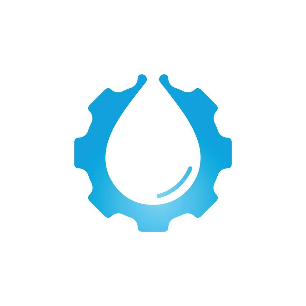 gota de agua con diseño de concepto de logotipo de engranaje. logotipo natural. logotipo de energía de agua. vector
