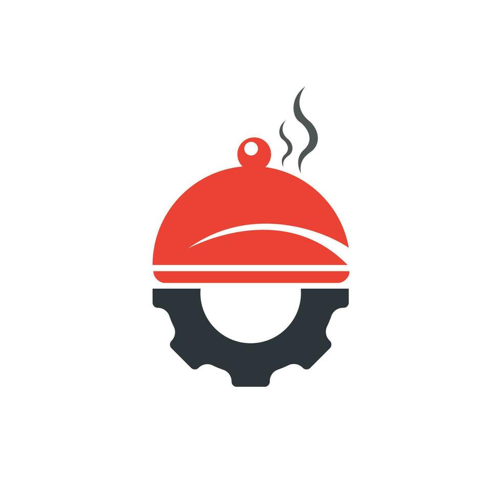 Restaurant gear vector logo design. Abstract cooking logo concept.