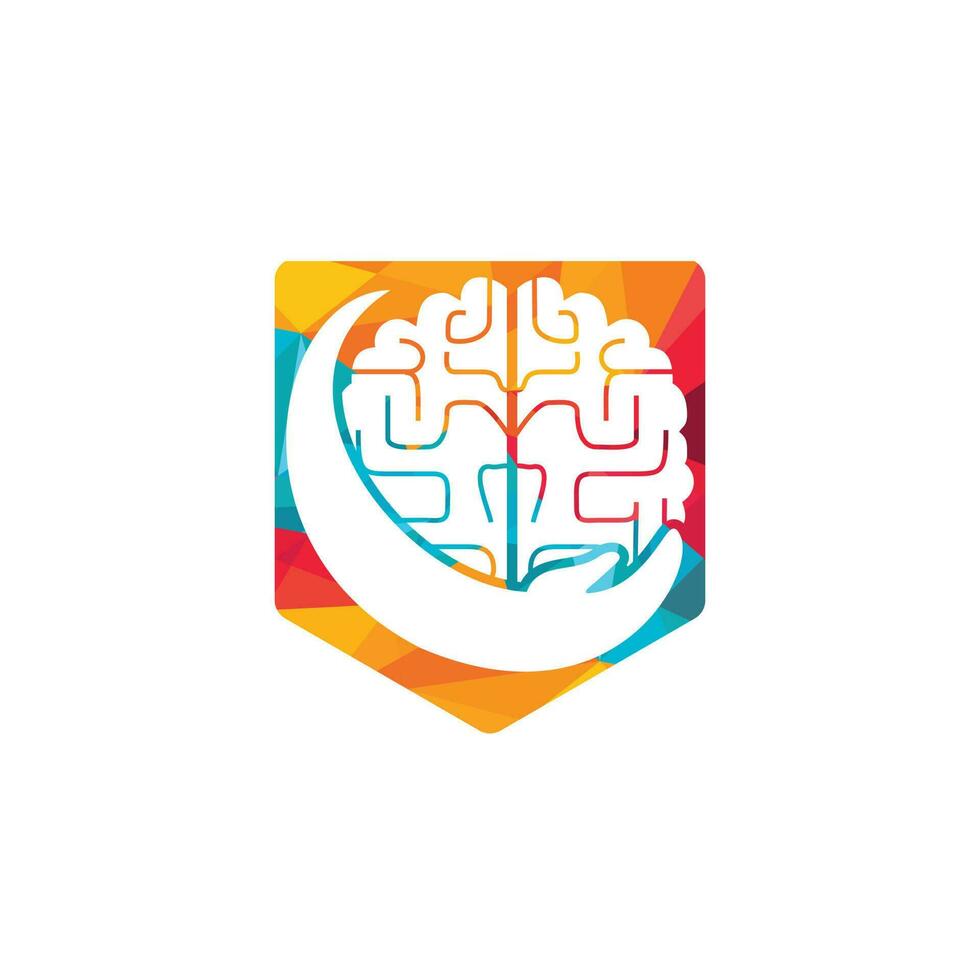 Brain care vector logo design. Smart care logo design concept.