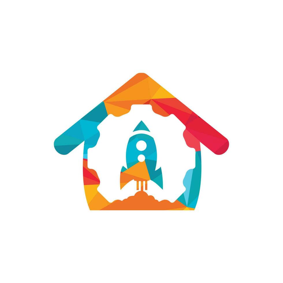 Rocket Gear vector logo design template.