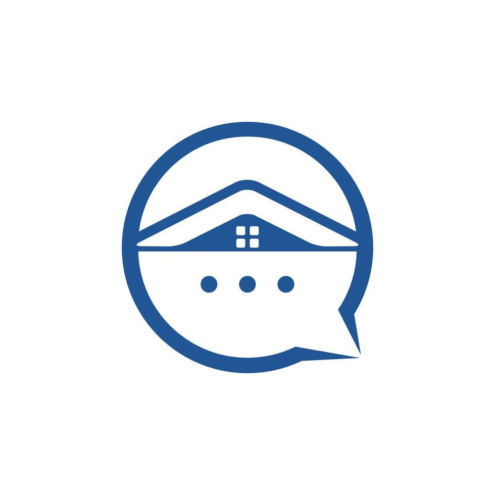 Chat home vector logo design. Online chat house vector logo design concept.