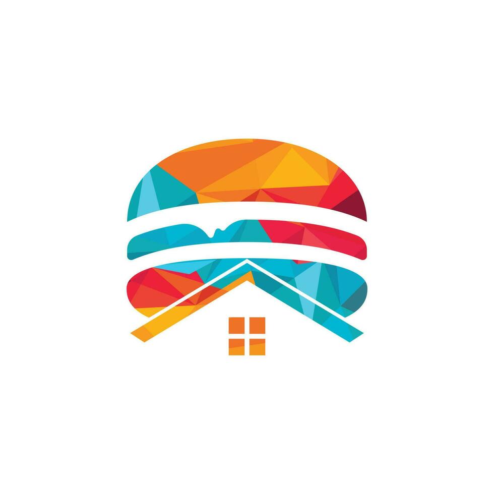 Burger house vector logo design. American classic burger house logo.