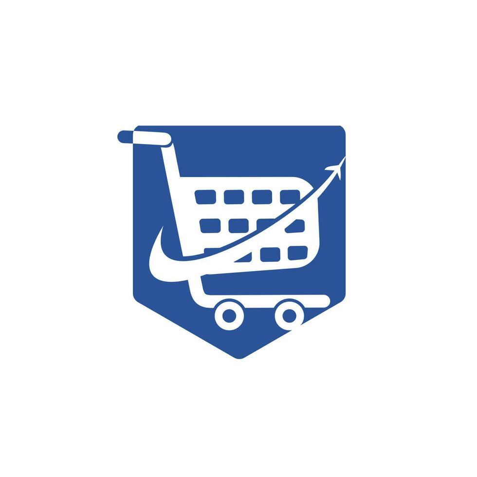 Travel cart vector logo design. Travel Shop logo design template.
