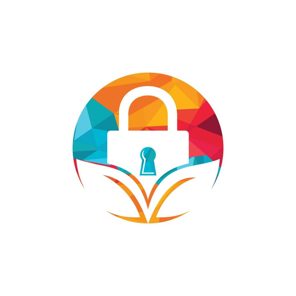 Padlock leaf vector logo design. Nature security lock logo design concept.