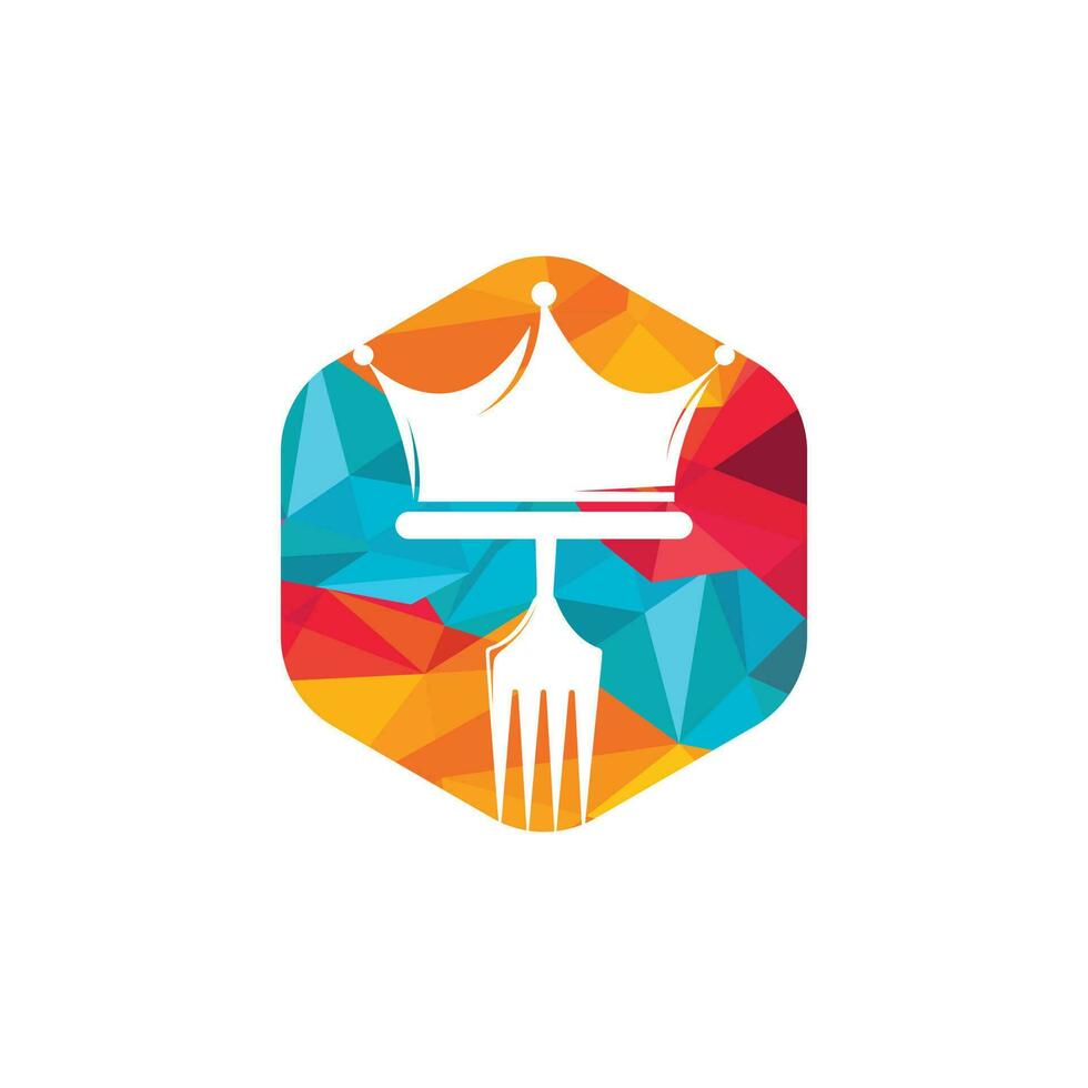 King Food vector logo design. Fork with crown for Restaurant logo template design.