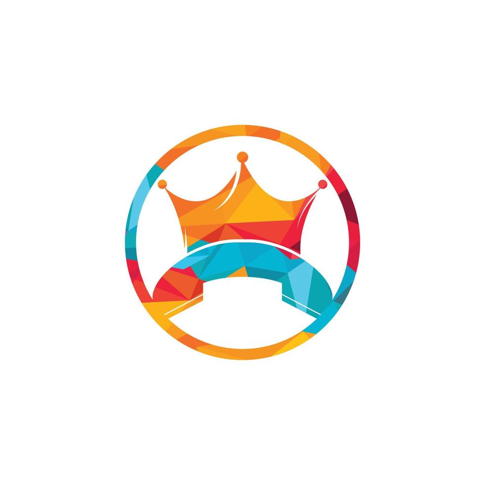 diseño de logotipo de vector de llamada de rey. diseño de icono de auricular y corona.