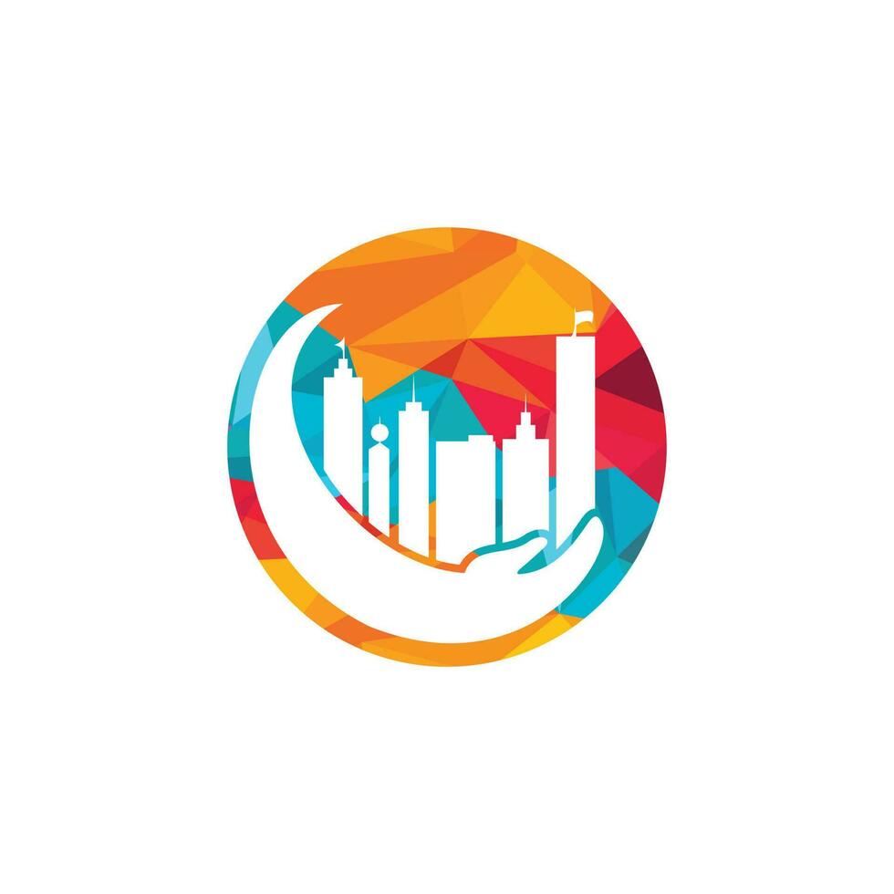 City care vector logo design. Tower Care logo template.