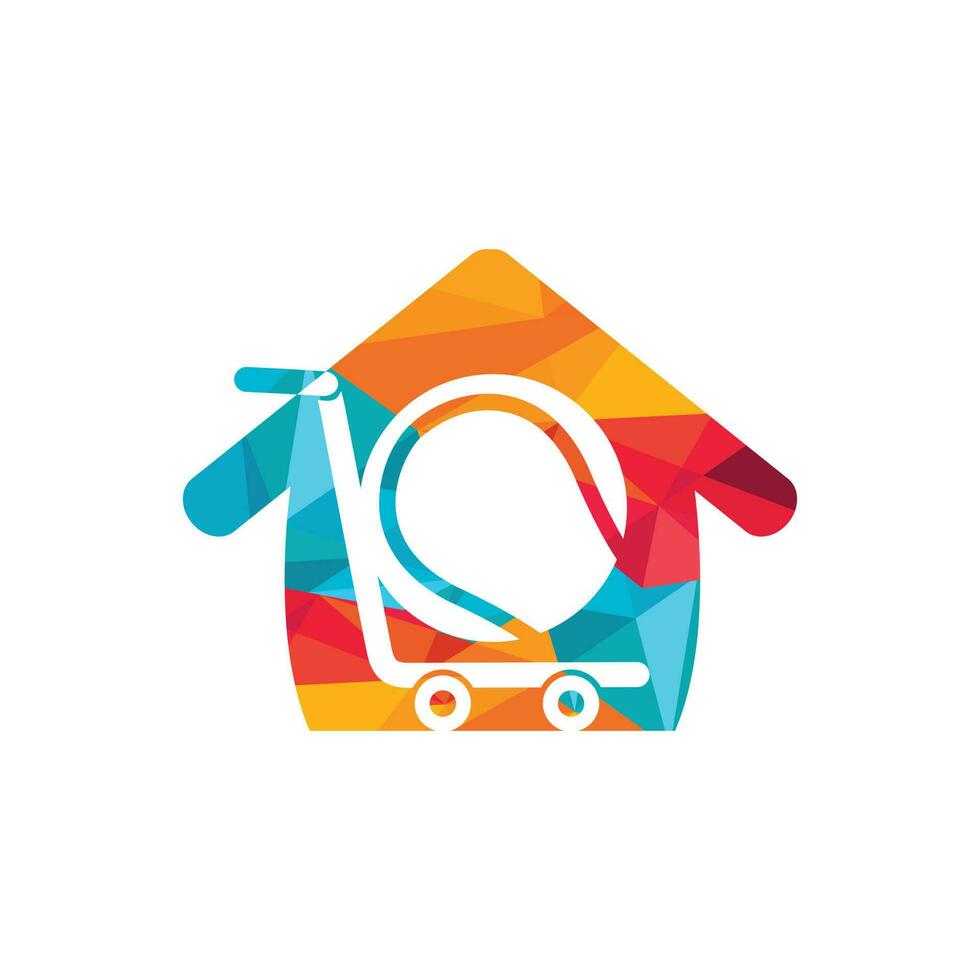Tennis ball and trolley logo design. Tennis shopping logo design concept. vector