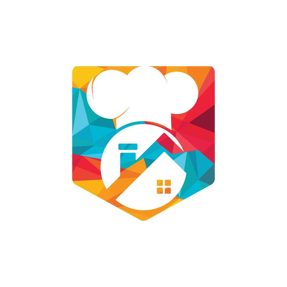 Home chef icon logo design. Cooking at home vector logo design.
