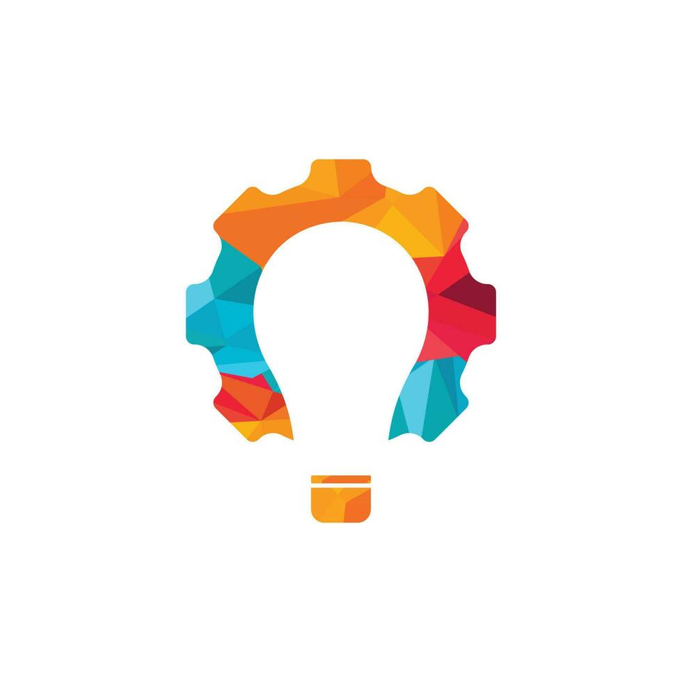 Gear bulb logo template illustration. Suitable for industrial or technology. vector