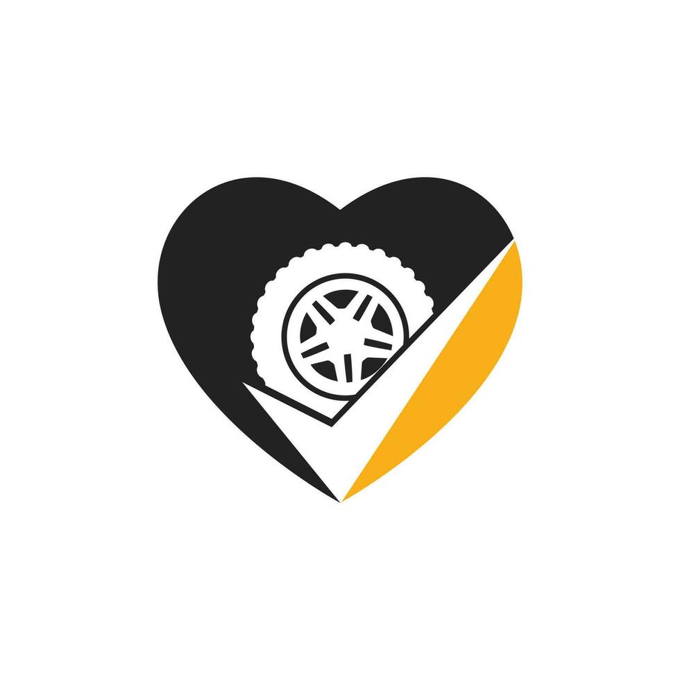 Tire check vector logo design. Tire and tick icon concept.