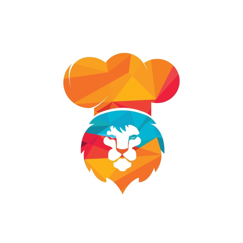 Chef lion vector logo design template. Food restaurant logo concept.
