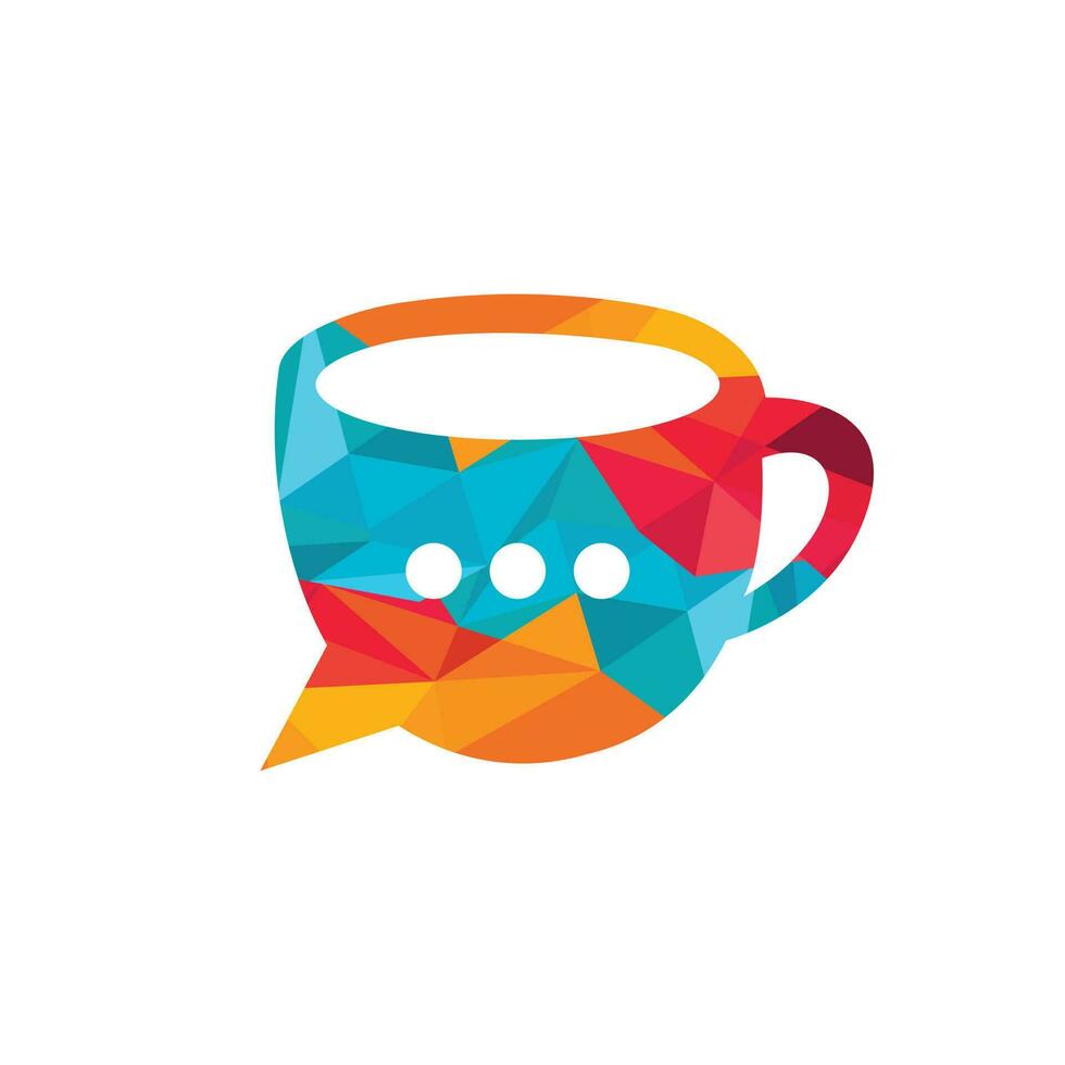 Coffee chat vector logo design. Coffee talk forum logo design template.