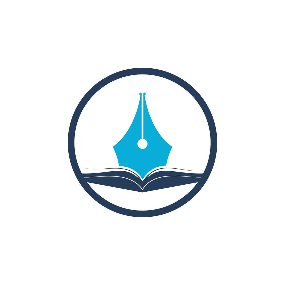 Book pen vector logo design. Logo design vector for education department.