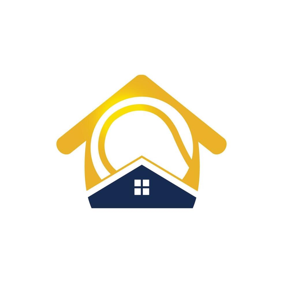 Tennis home vector logo design. Tennis place vector logo concept.