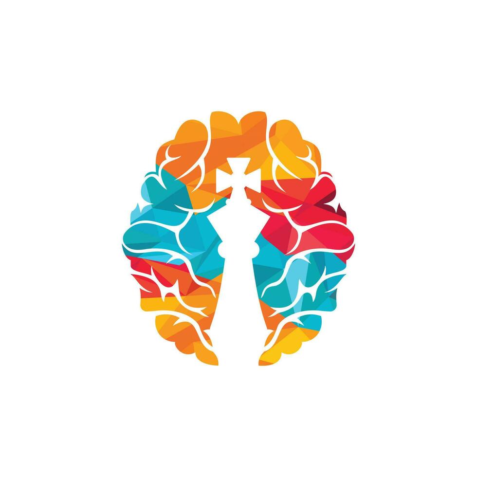 Brain chess vector logo design. Smart move logo design inspiration.
